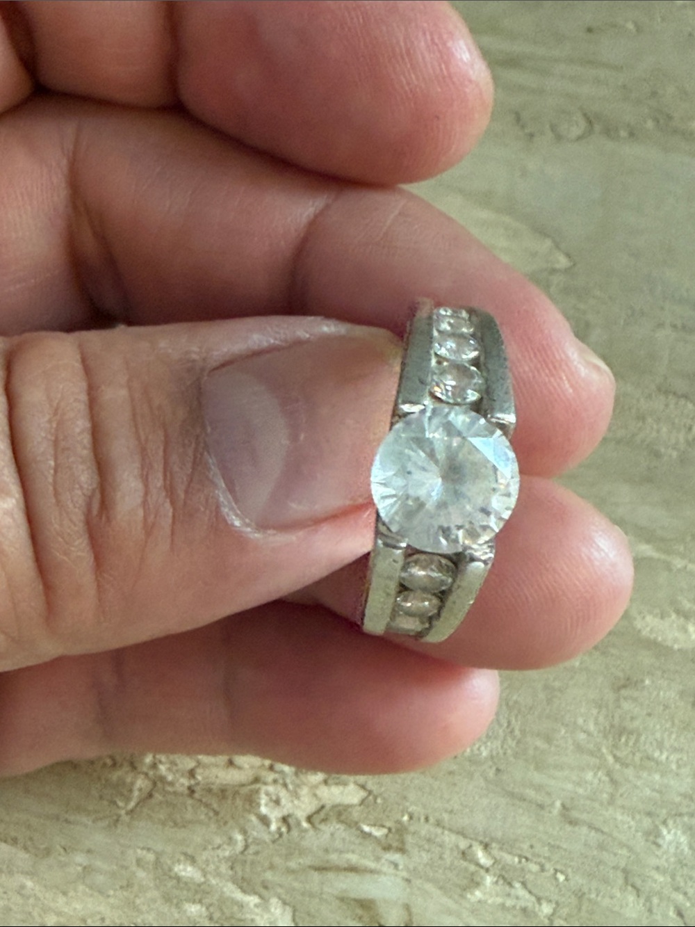Sterling silver  Clear Crystal Statement Ring - Women's Jewelry